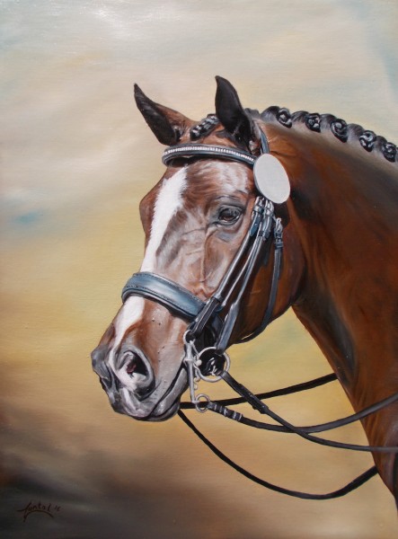Horse oil painted portrait