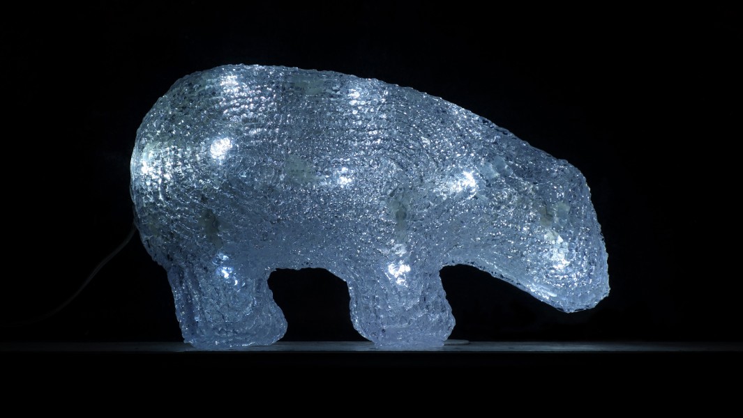 Plastic polar bear with LED lights