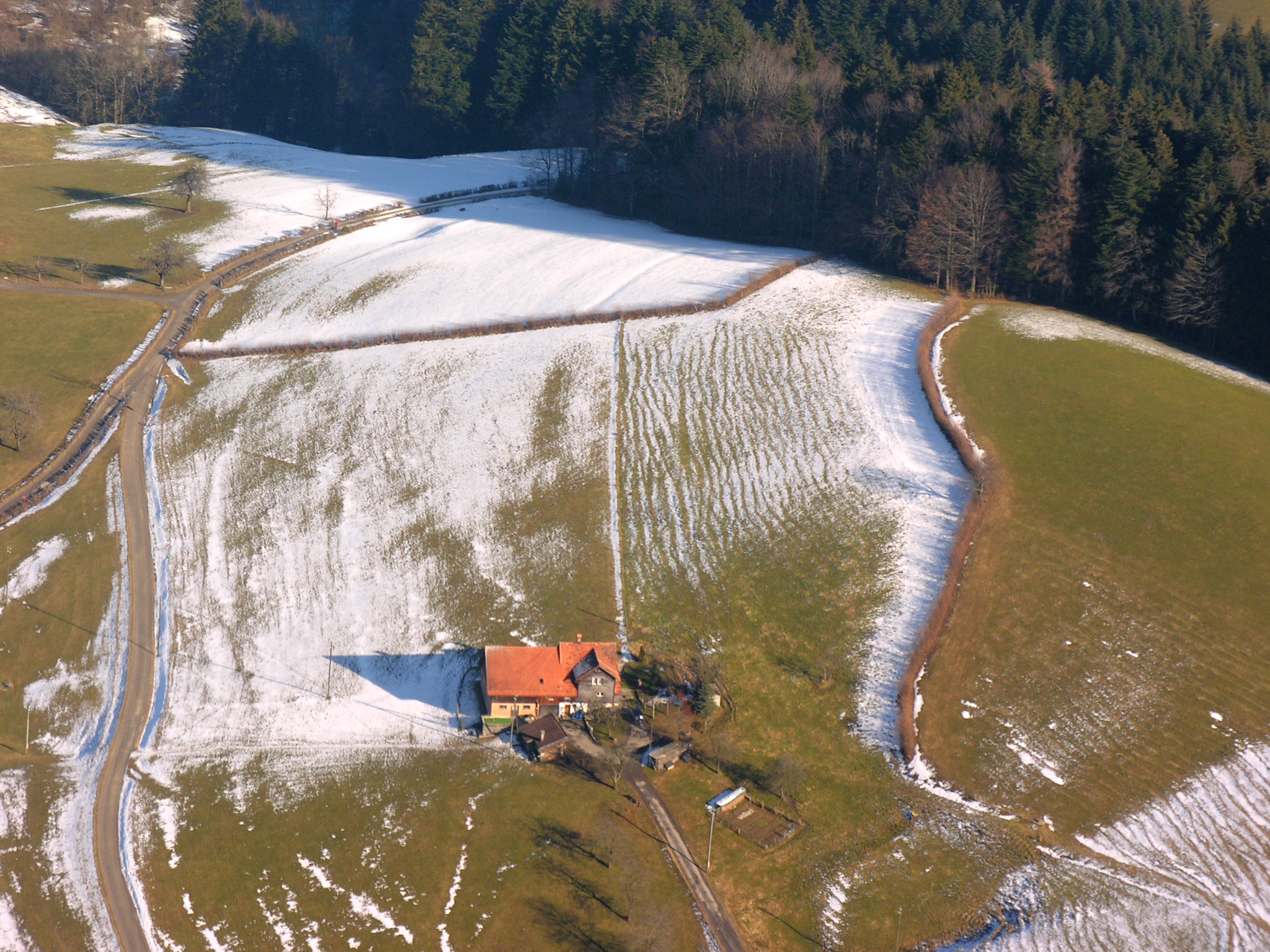 Aerial View of a Farm near Teufen 14.02.2008 14-47-58