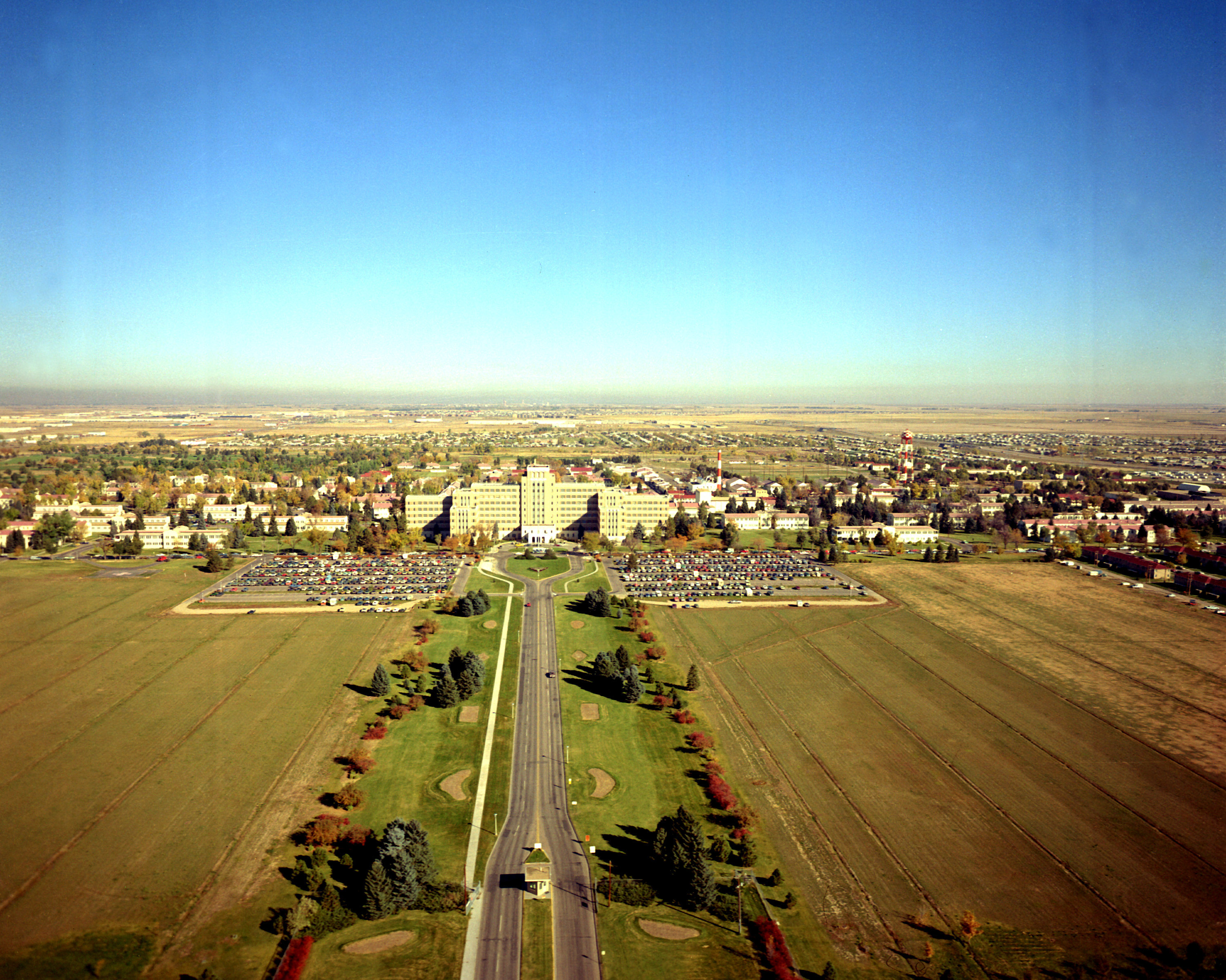Aerial view of Fitzsimons Army Hospital, 1973