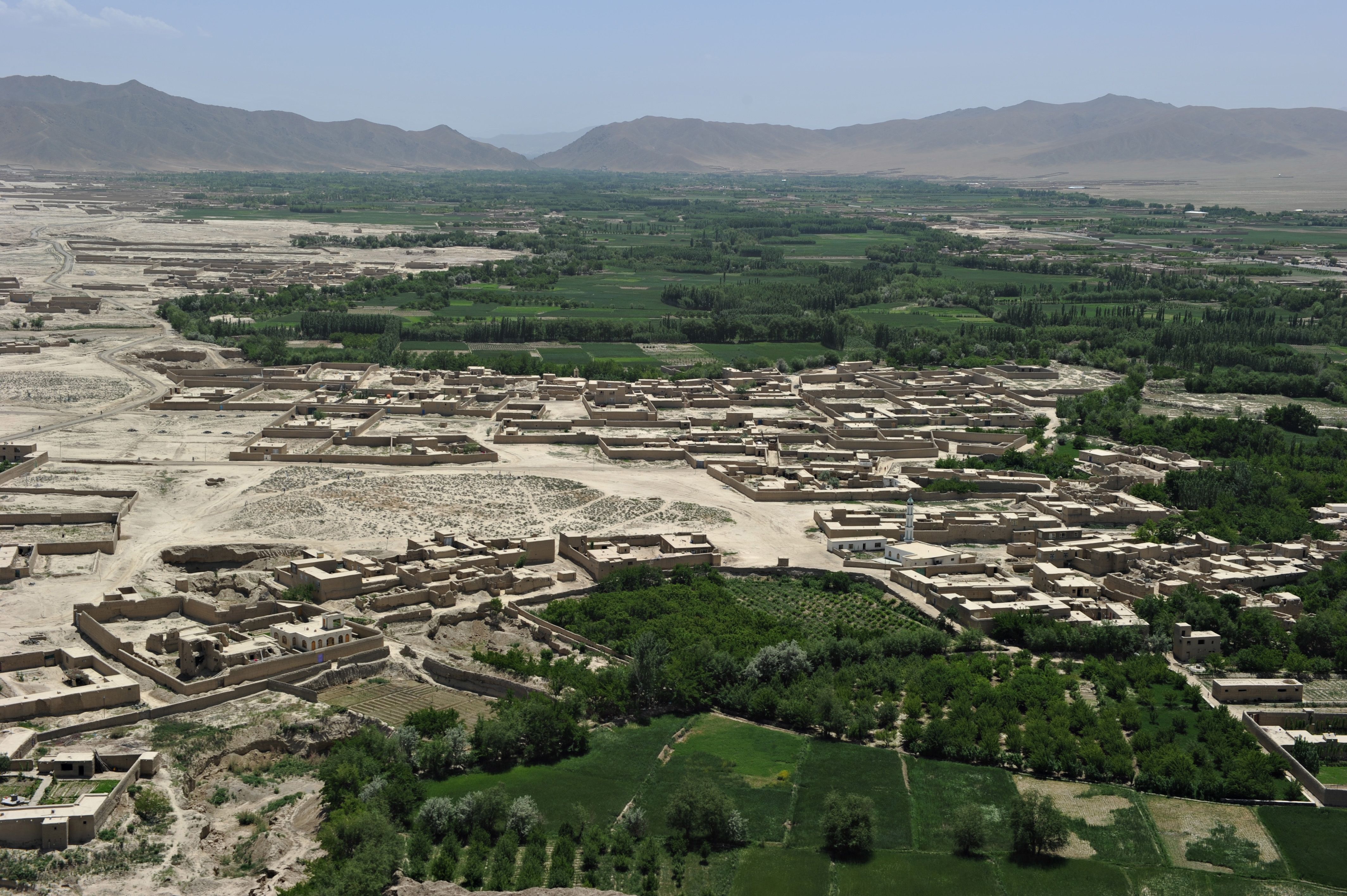 Aerial view of Mohammad Agha District, Logar Province, Afghanistan