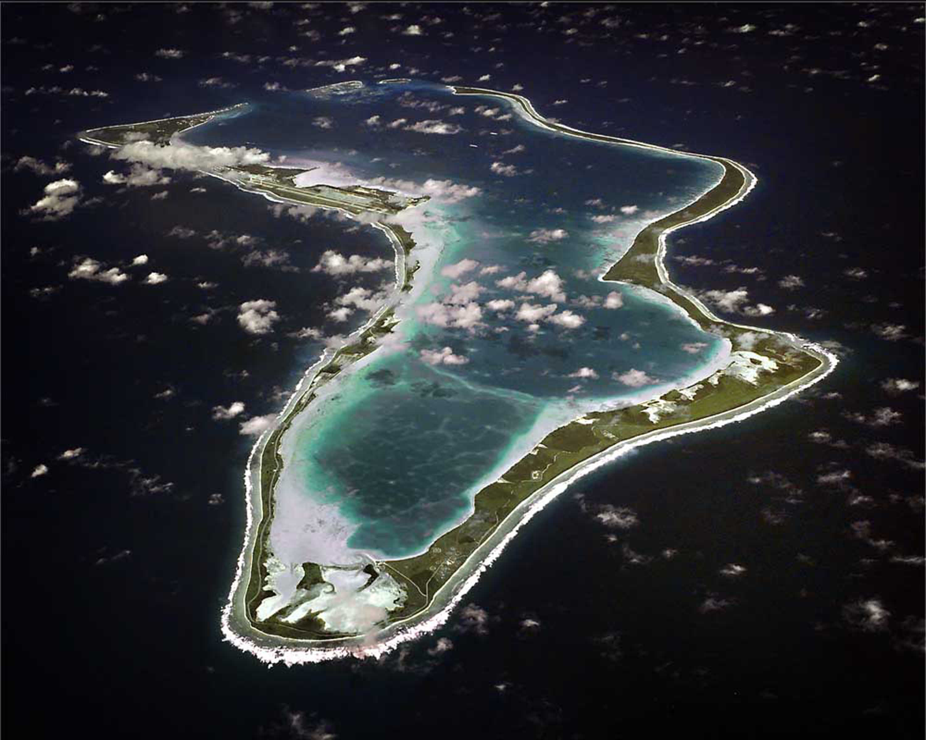 Diego Garcia aerial view in 2013