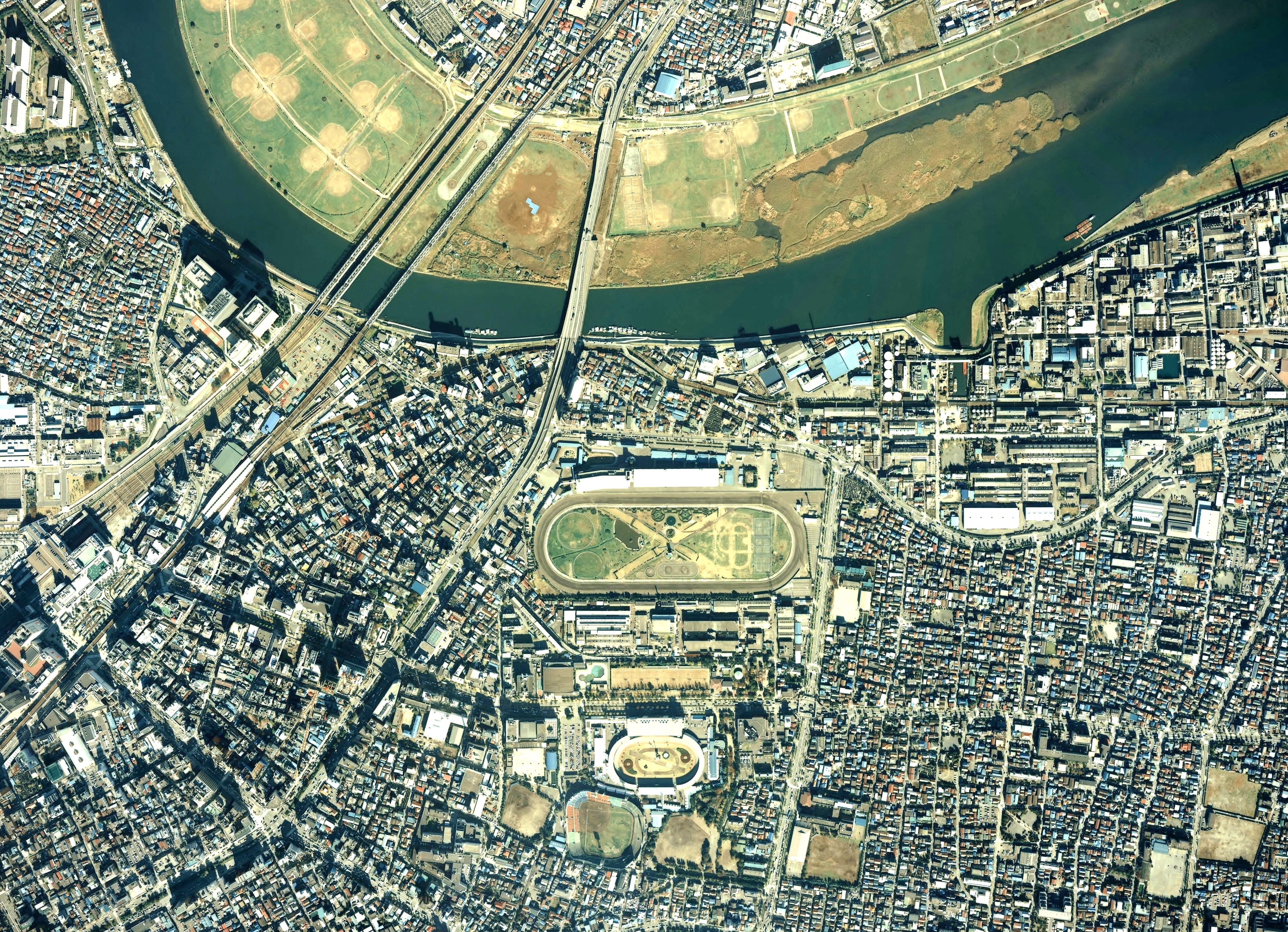Kawasaki Racecourse Aerial photograph.1989
