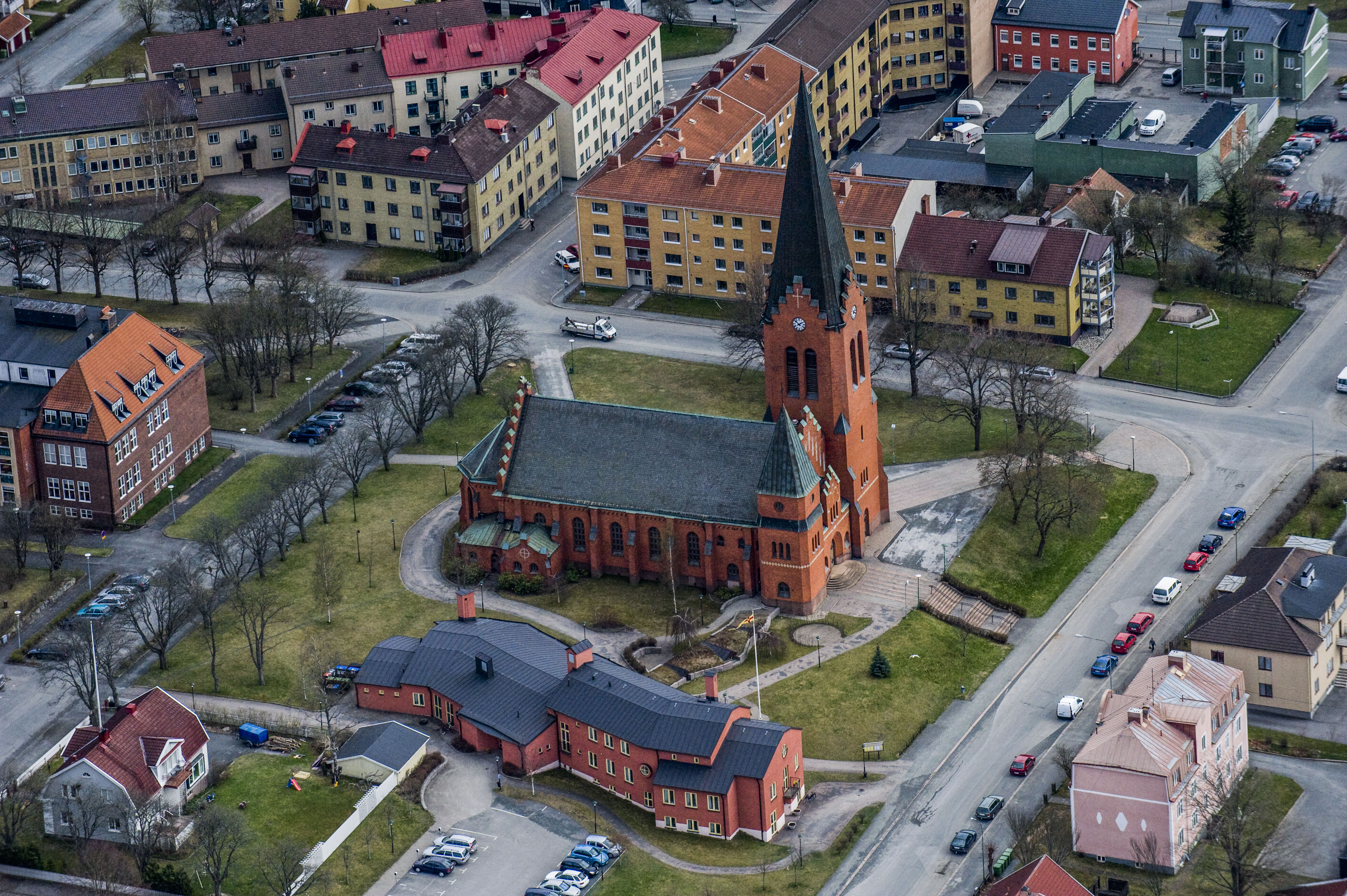 Nässjö kyrka från luften