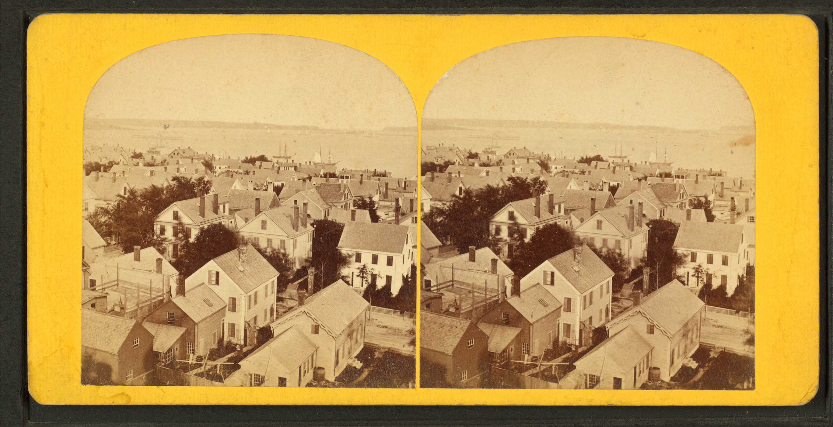Portland Harbor, from Observatory (2), from Robert N. Dennis collection of stereoscopic views