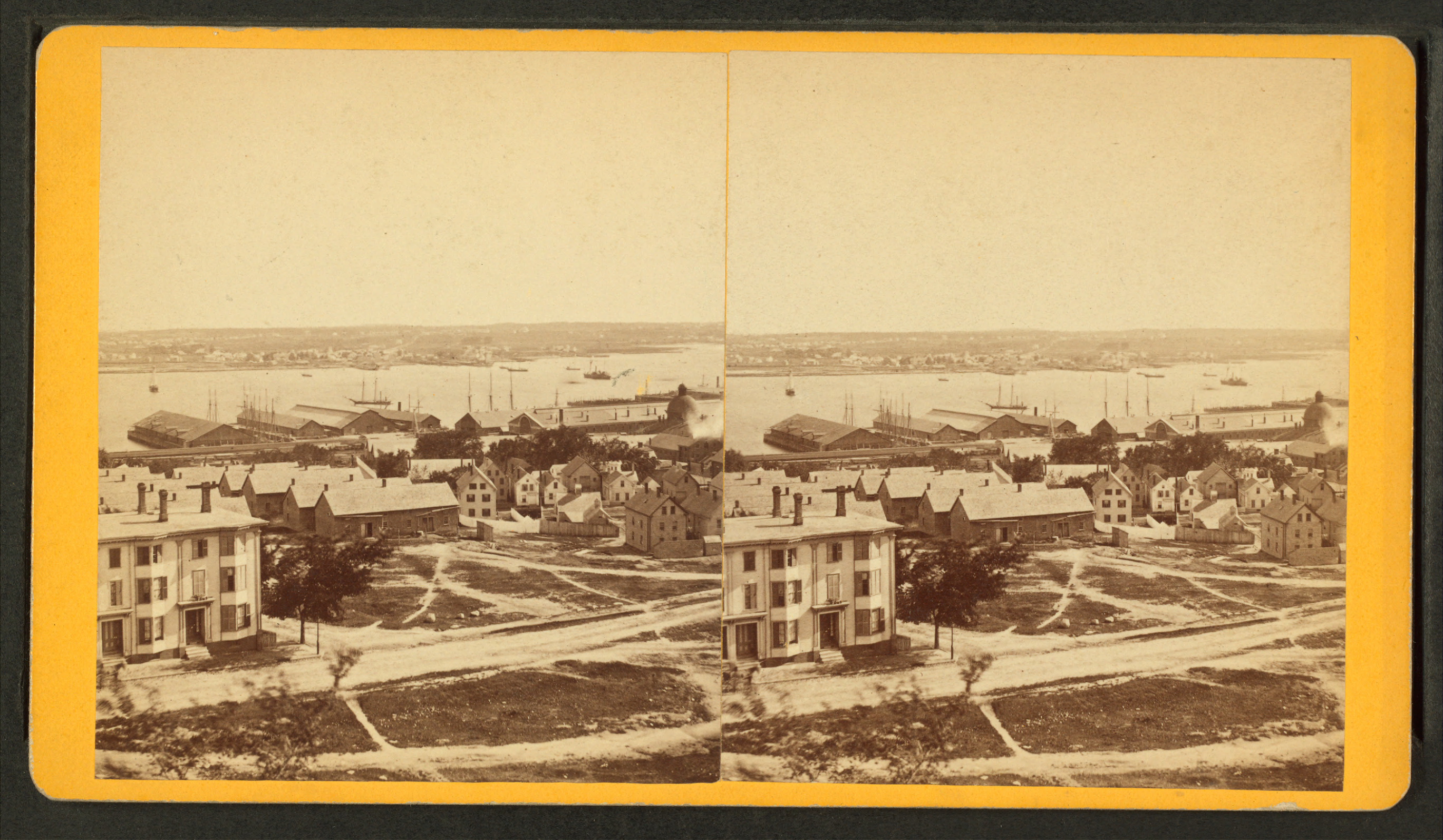 Portland Harbor, Maine, looking south from Munjoy's Hill, from Robert N. Dennis collection of stereoscopic views