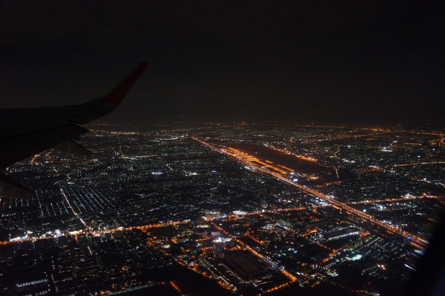 201701 Aerial photo of Don Mueang at night