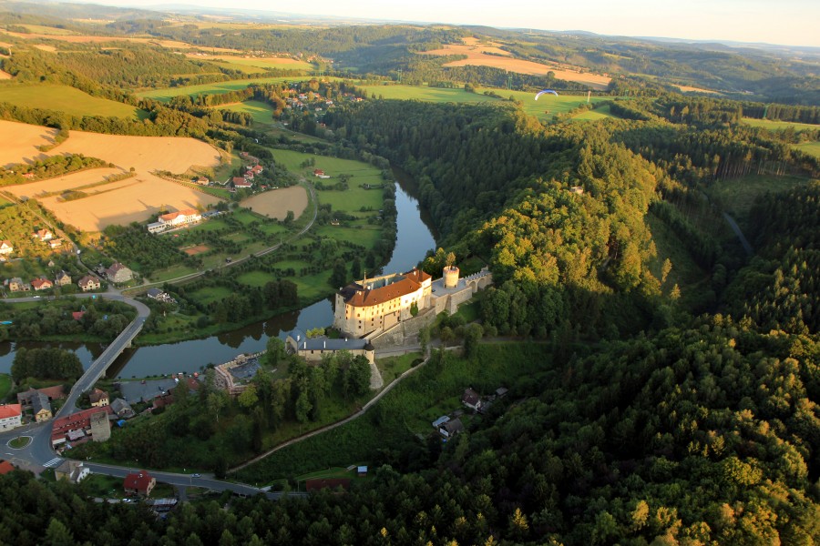 Český Šternberk Castle and Sázave river