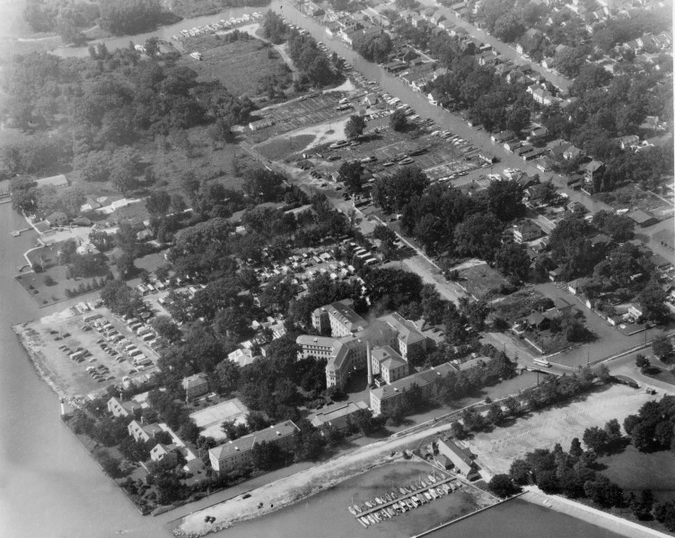 Aerial Photo of Windmill Point on the Detroit River in 1948