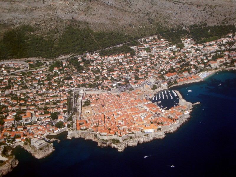 Aerial view Dubrovnik Old City