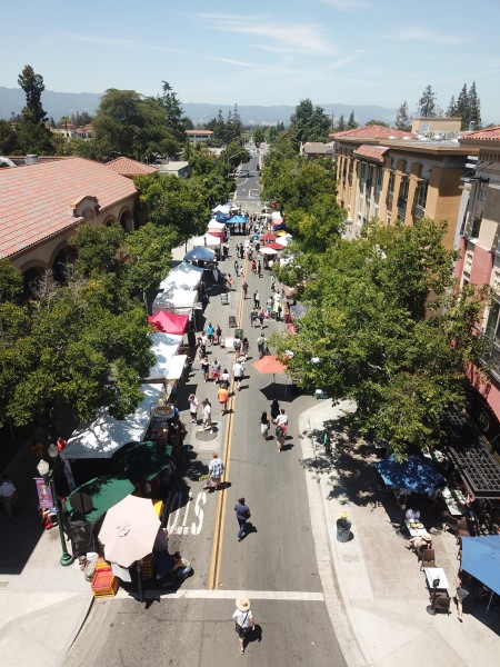 Aerial view of Campbell farmer's market