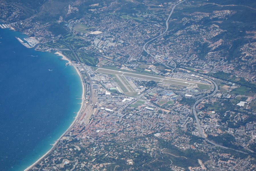 Aerial view of Cannes-Mandelieu Airport (CEQ)
