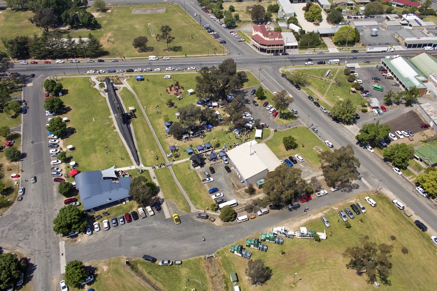 Aerial view of Germanton Park in Holbrook, NSW