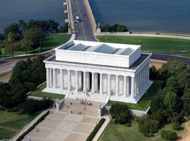 Aerial view of Lincoln Memorial - east side