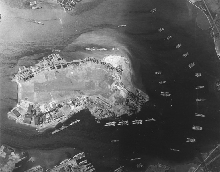 Aerial view of Pearl Harbor on 3 May 1940