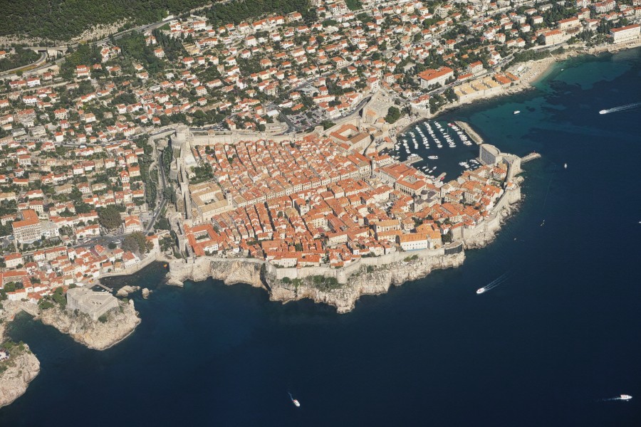 Aerial view of the Old Town of Dubrovnik - Croatia