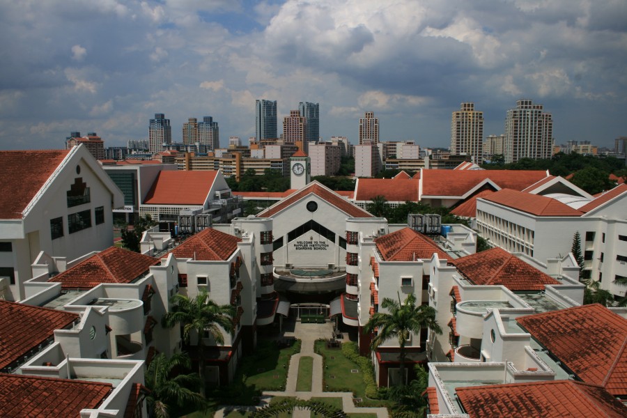Aerial view of the Year 1–4 campus, Raffles Institution (Secondary), Singapore - 20100516