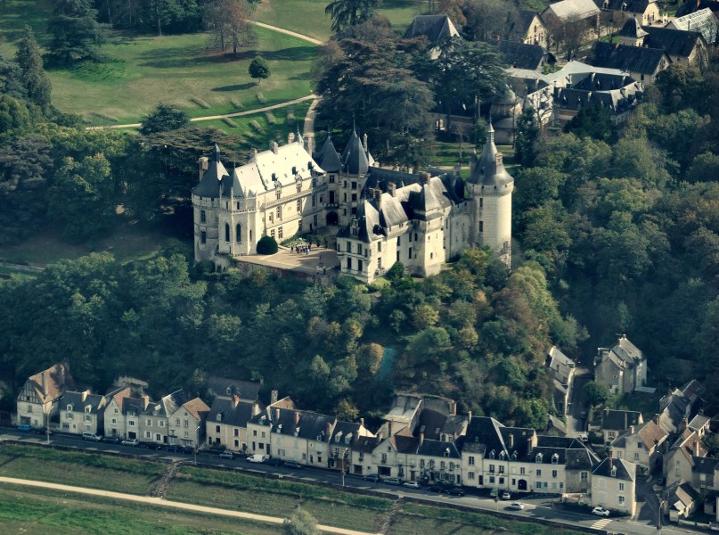 Chaumont-sur-Loire castle, aerial view
