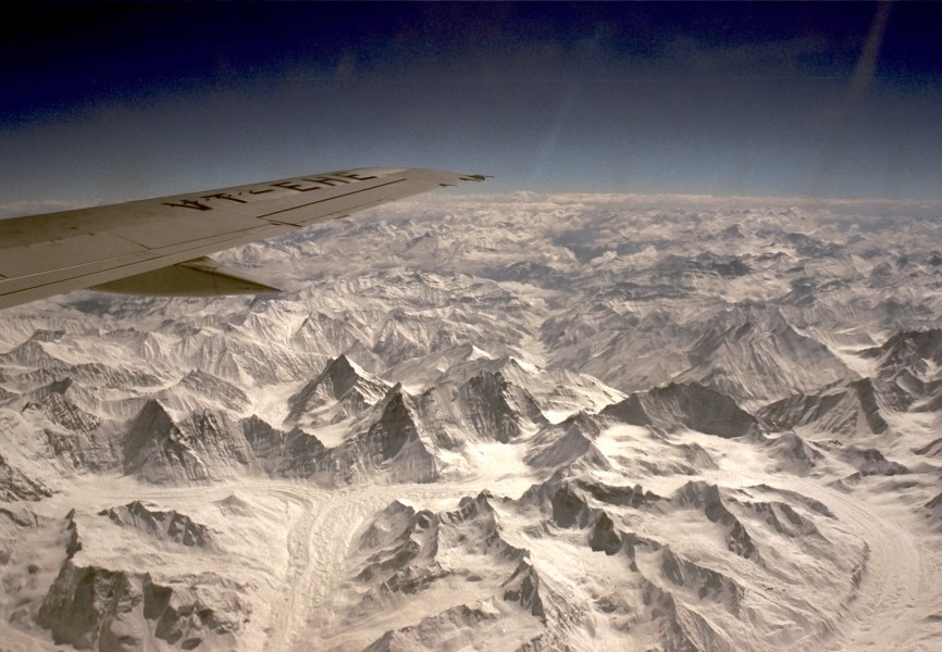 Himalayan mountains from air 001