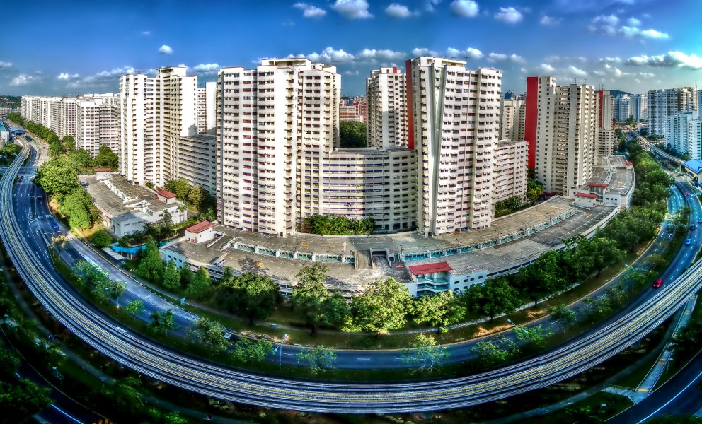 Housing and Development Board flats in Bukit Panjang, Singapore - 20130131 (multi-row panorama)