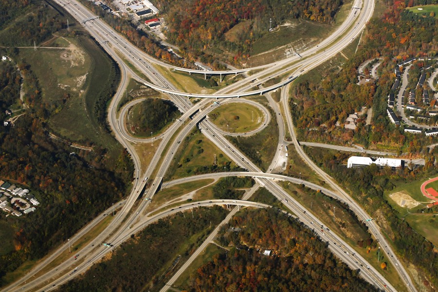 I-79 and I-376 Interchanges Aerial (30386687733)