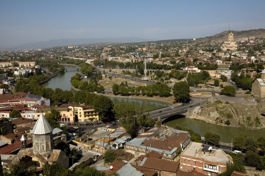 Kura River in the central part of Tbilisi, 2007-09-28