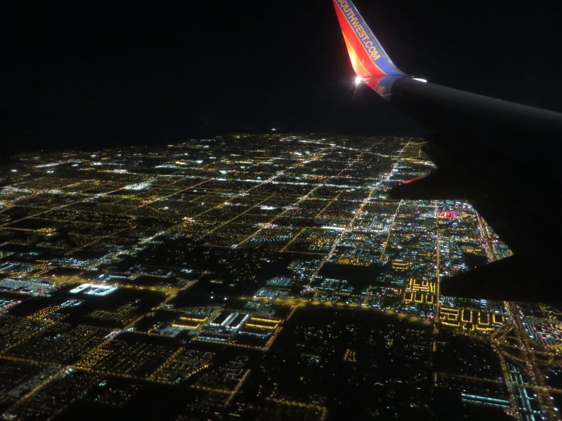 Las Vegas, Nevada at Night on Approach to Airport (15102590934)
