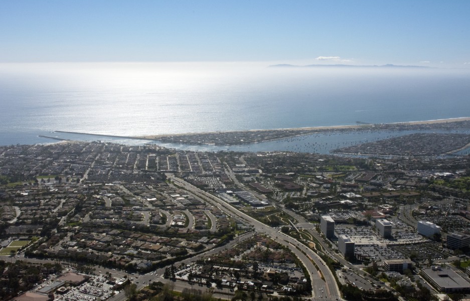 Looking down MacArthur BLVD in Newport Beach CA by D Ramey Logan