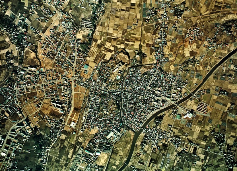Moka city center area Aerial photograph.1974