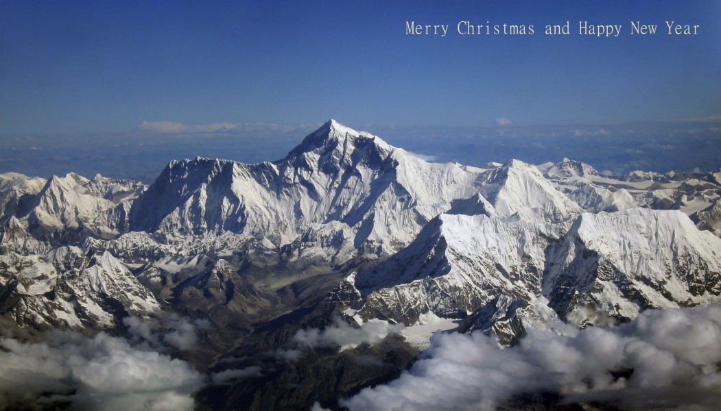 Mount Everest Merry Christmas and Happy New Year