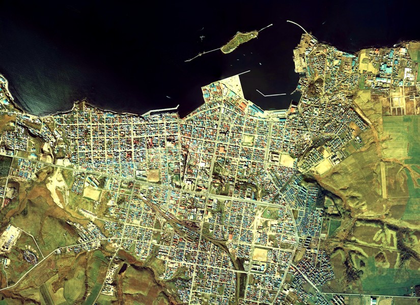 Nemuro city center area Aerial photograph.1978