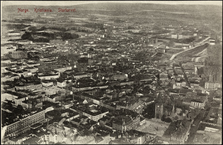 Norge. Kristiania. Stortorvet, 1906 (11415433594)