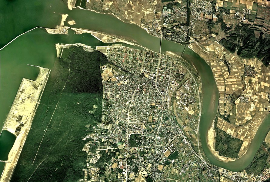 Noshiro city center area Aerial photograph.1975