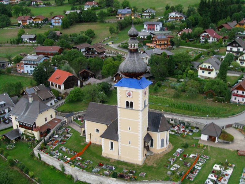 Obermillstatt Kirche Luftaufnahme 2013 01 credit Alexander Glinz