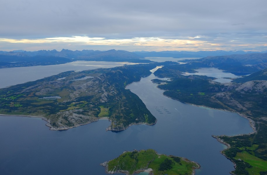 Straumøy just south of Bodø seen from the air