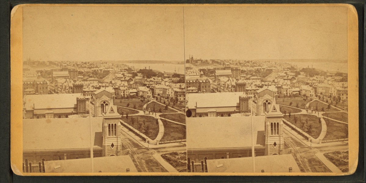 View from City Hall, east. Portland, Me, from Robert N. Dennis collection of stereoscopic views