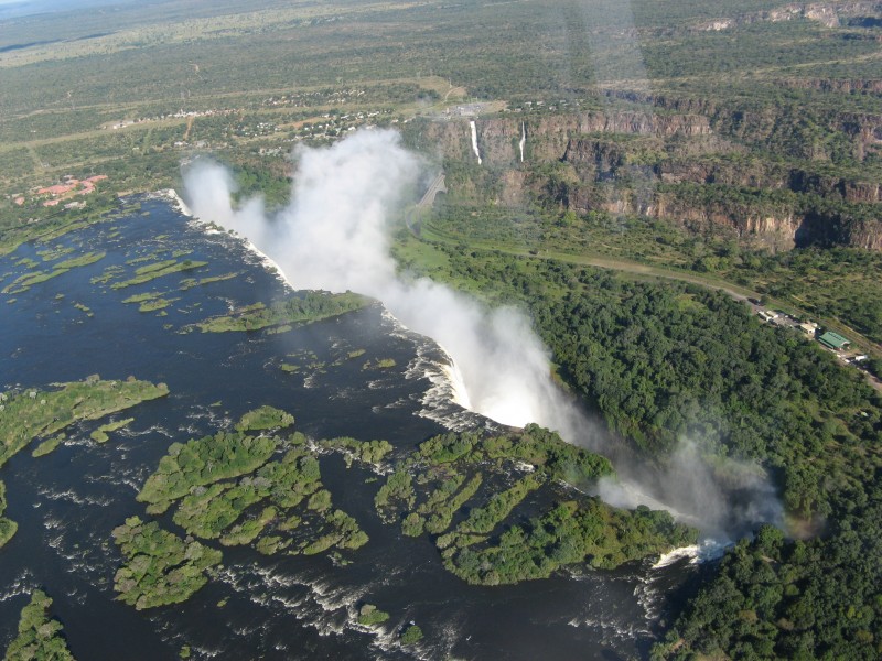 View of Victoria falls from a helicopter2