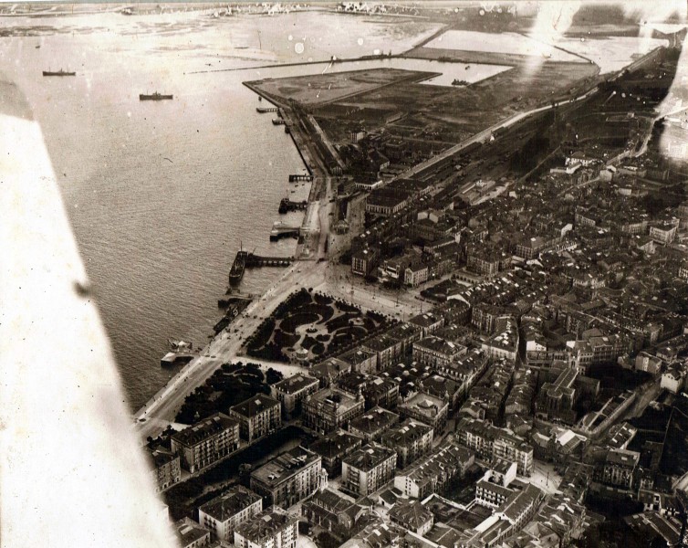 Vista aerea de Santander. Vuelo de Hedilla 1916