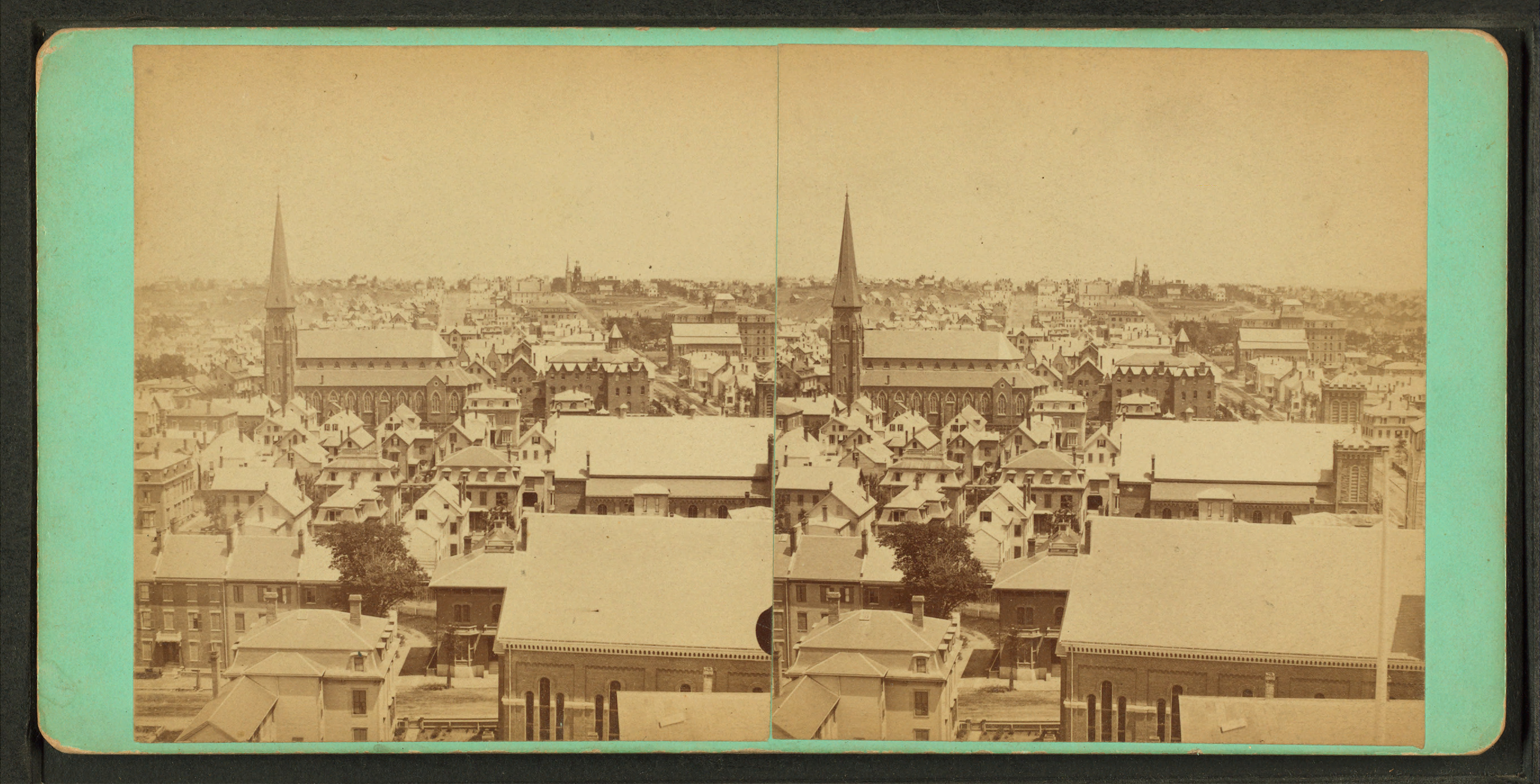 This is a view of Portland, from Robert N. Dennis collection of stereoscopic views