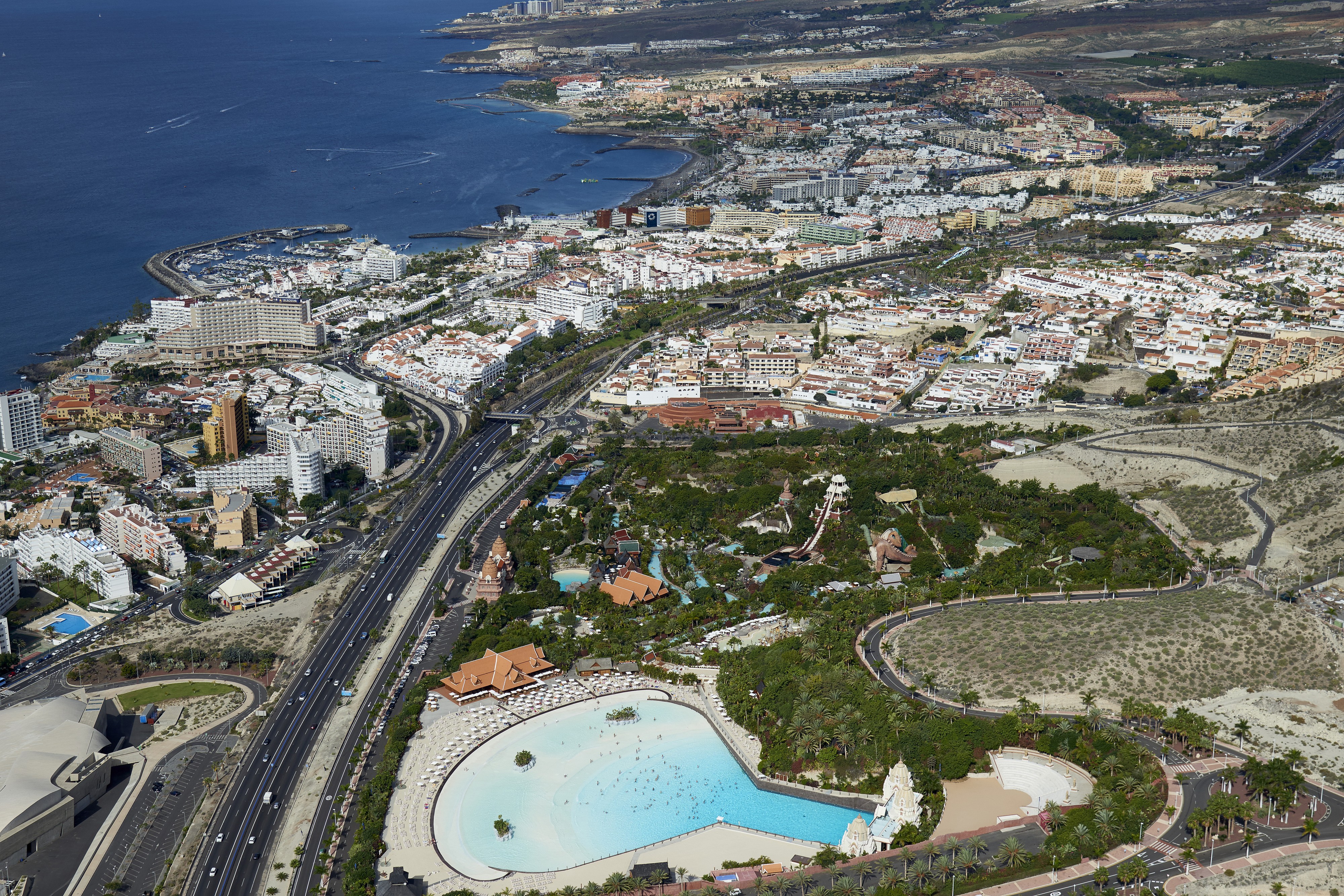 A0461 Tenerife, Adeje and Siam Park aerial view