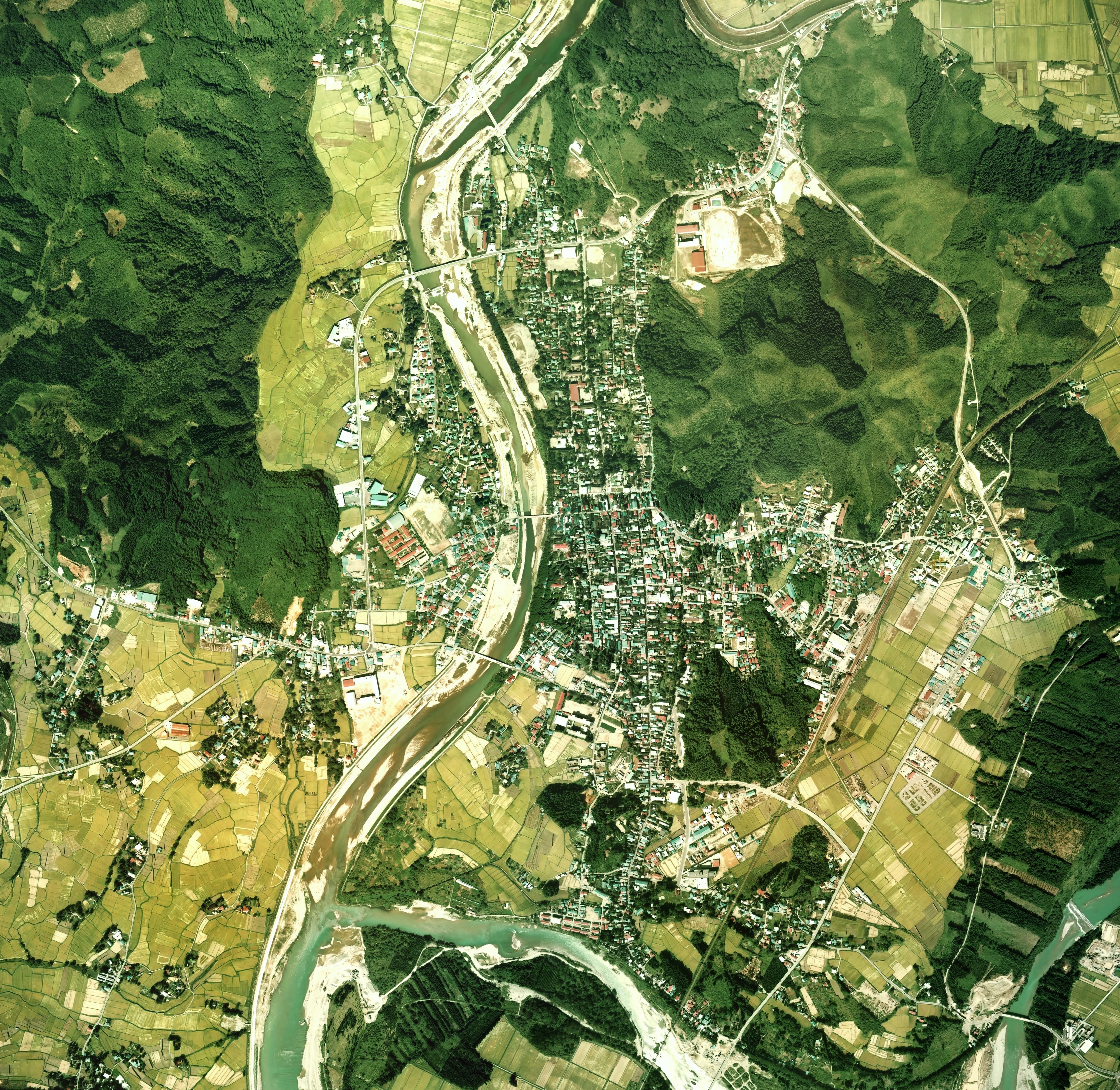Kakunodate district Aerial photograph.1975