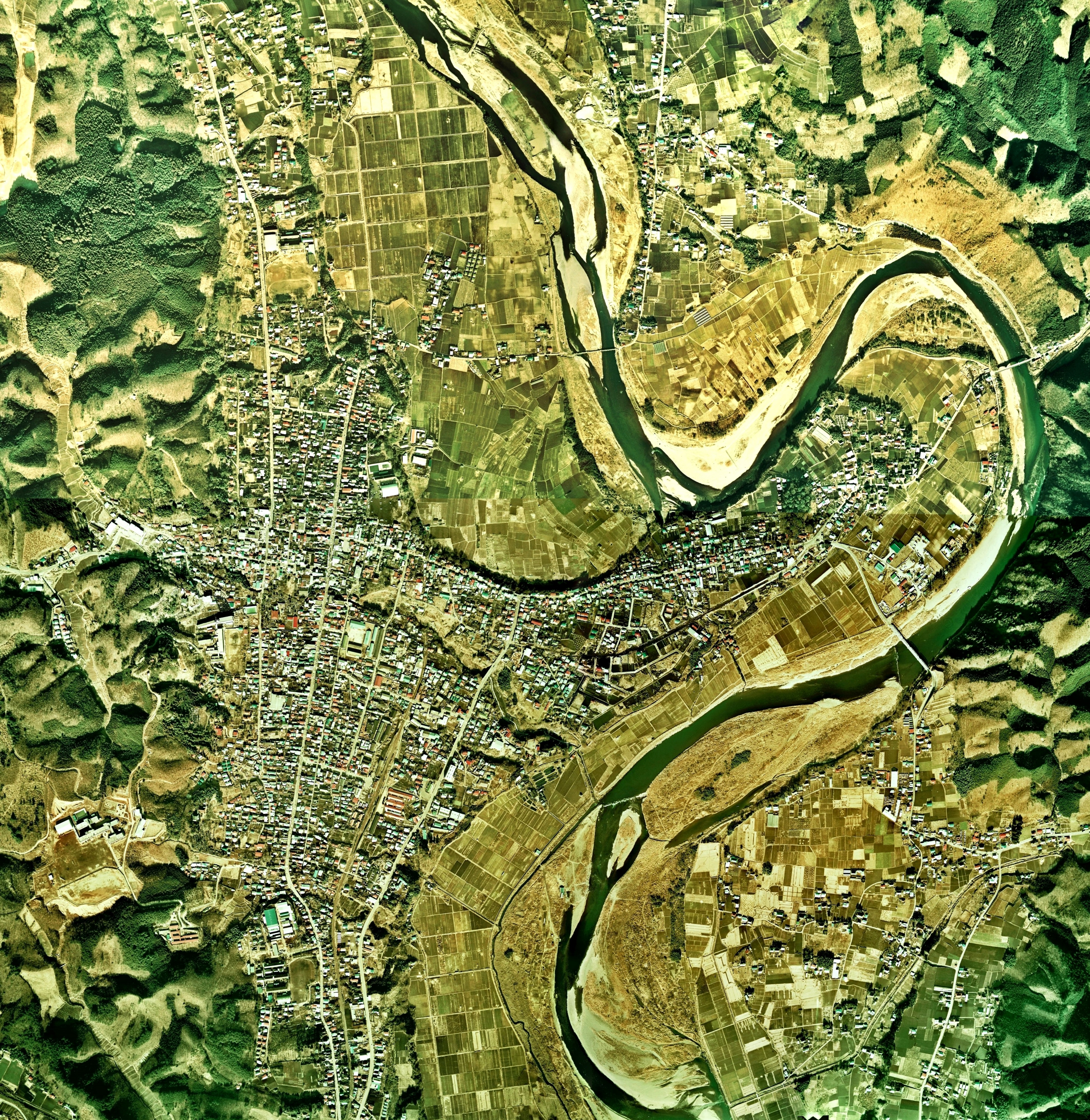 Nasukarasuyama city center area Aerial photograph.1974