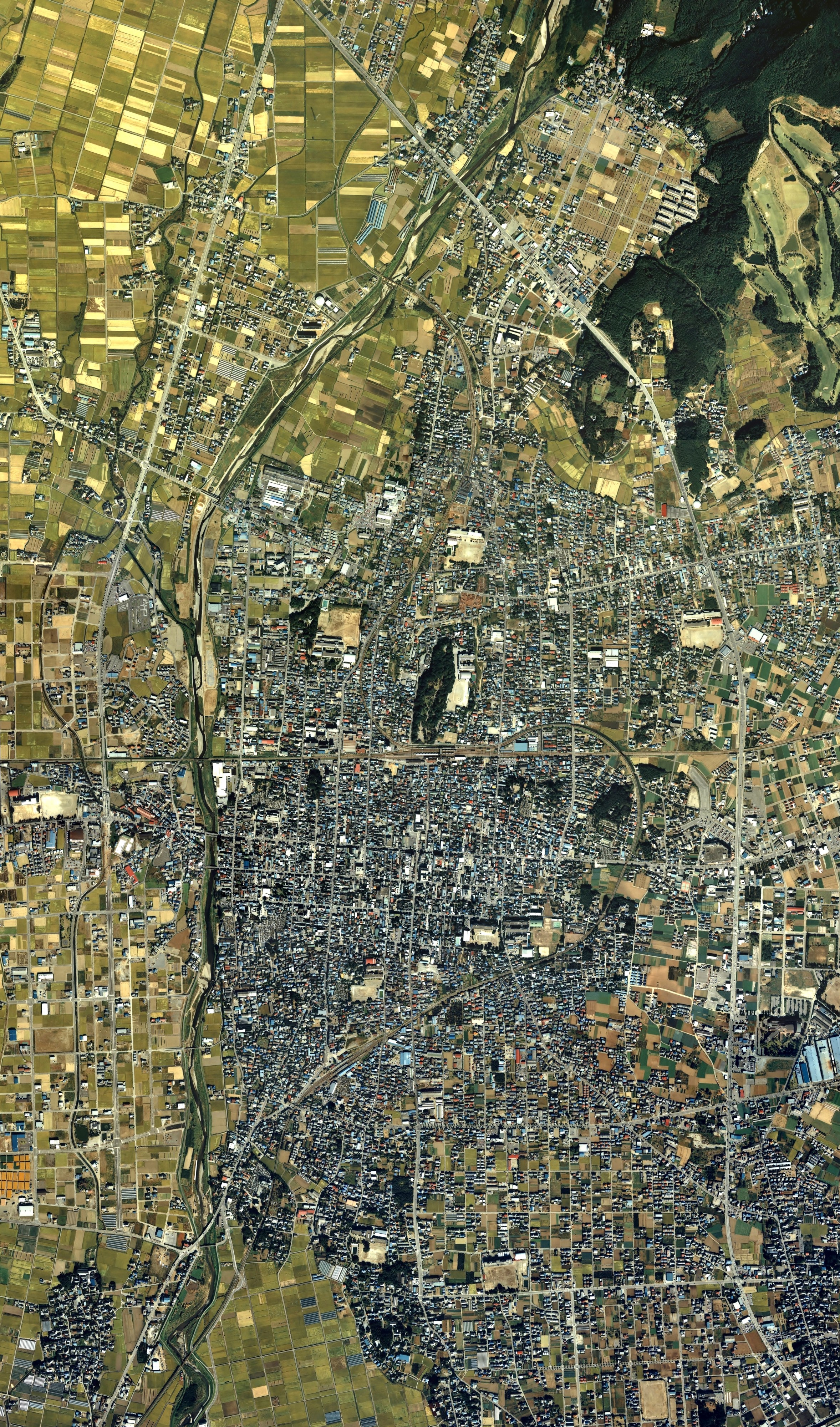 Sano city center area Aerial photograph.1986