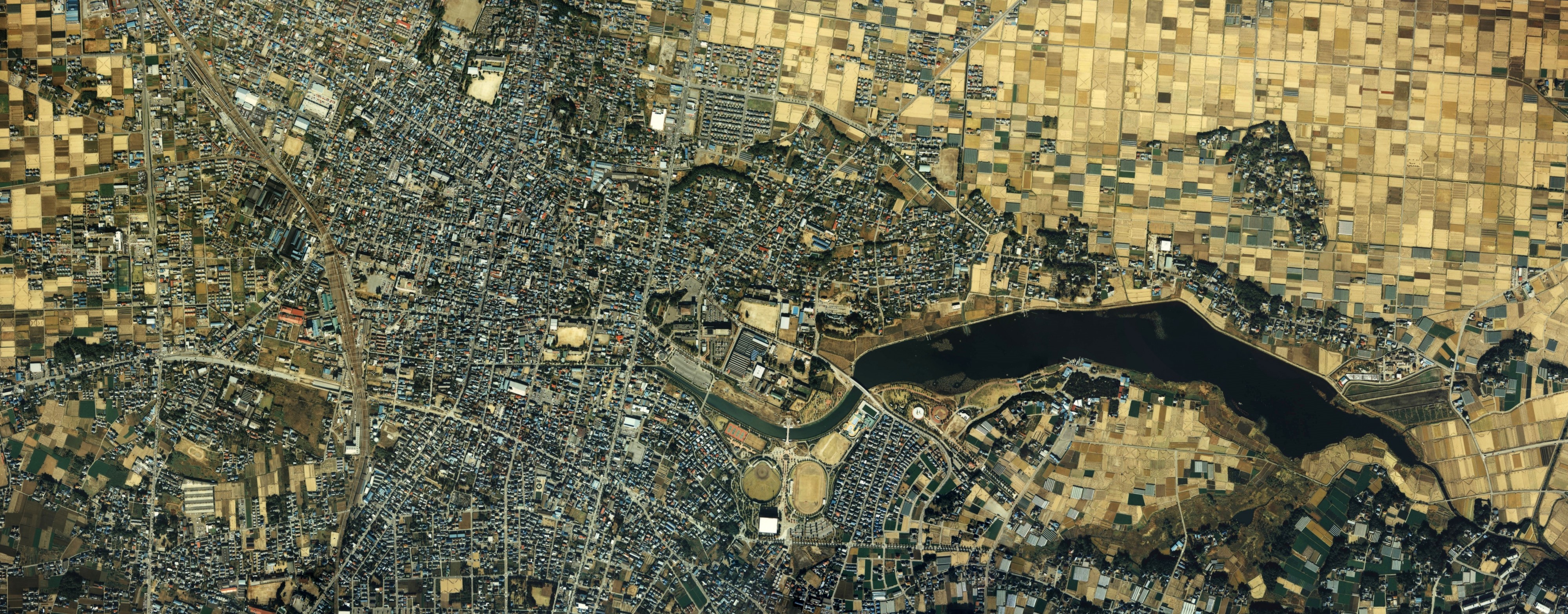 Tatebayashi city center area Aerial photograph.1986