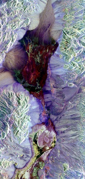 Death Valley as seen from the Space Shuttle's synthetic aperture radar instrument