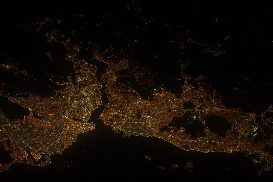 ISS-32 Nighttime view of Istanbul, Turkey