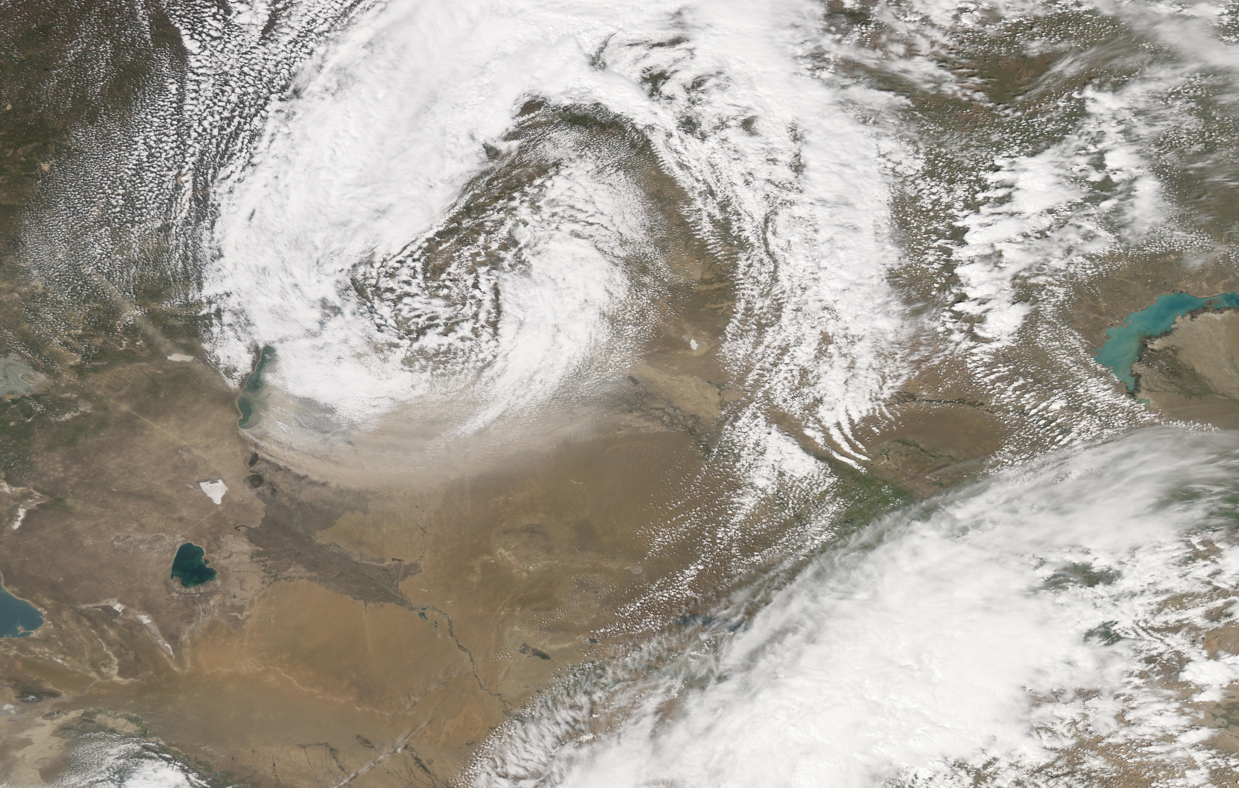 A massive dust storm blew through central Asia on May 7, 2007