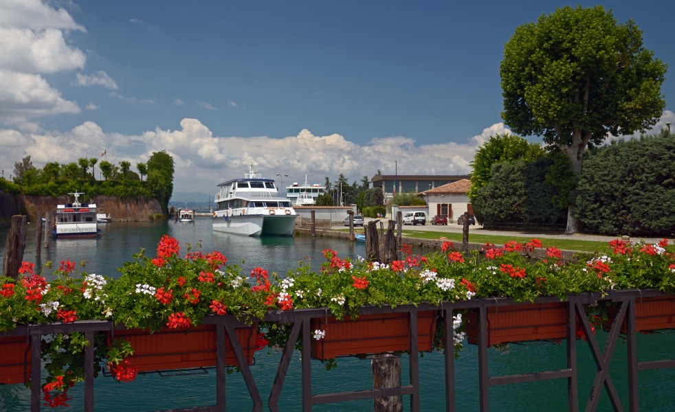 Berth in Peschiera del Garda. Lake Garda, Italy