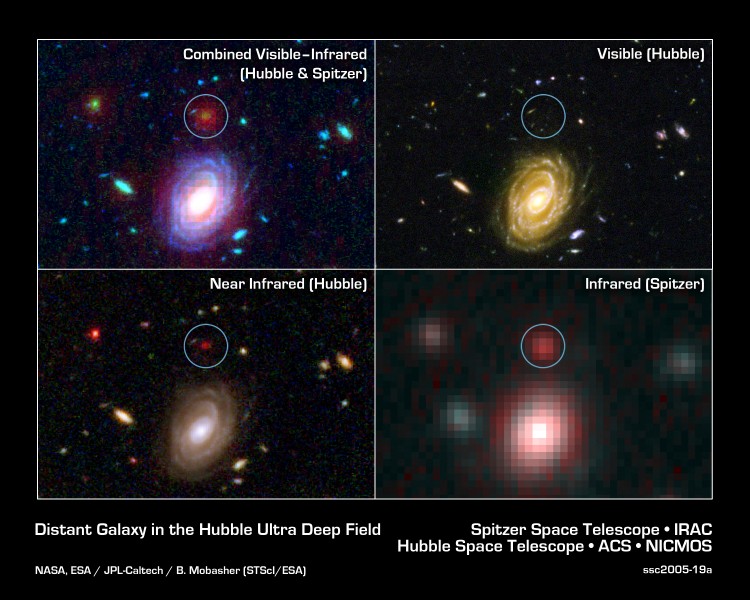 Distant Galaxy in Visible and Infrared