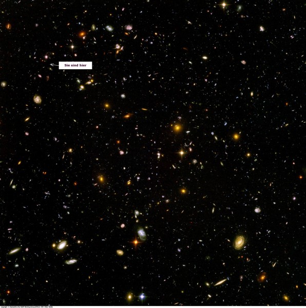 Hubble ultra deep field Lokalisiert